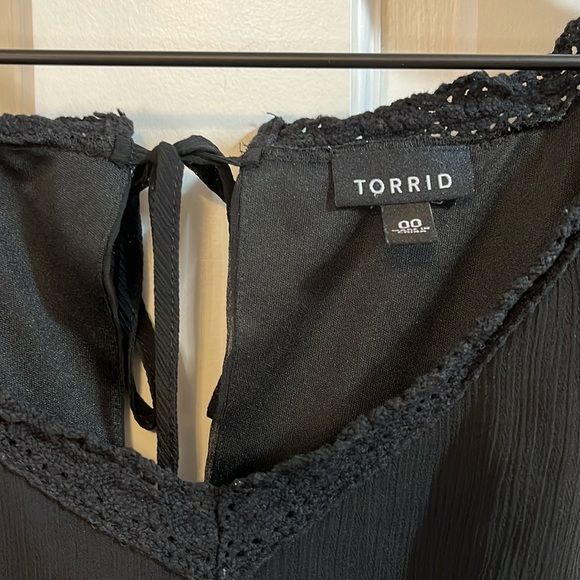 torrid Open Shoulder Midi Dress w/ Lace Trim - Size 00 - Picture 7 of 9